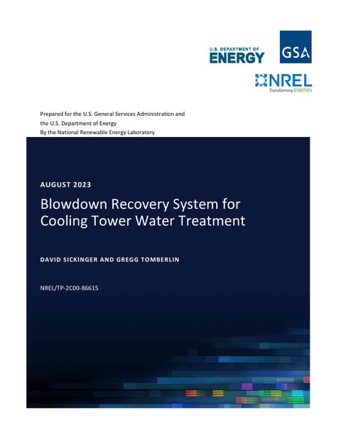Cover of the NREL report on the blowdown recovery system